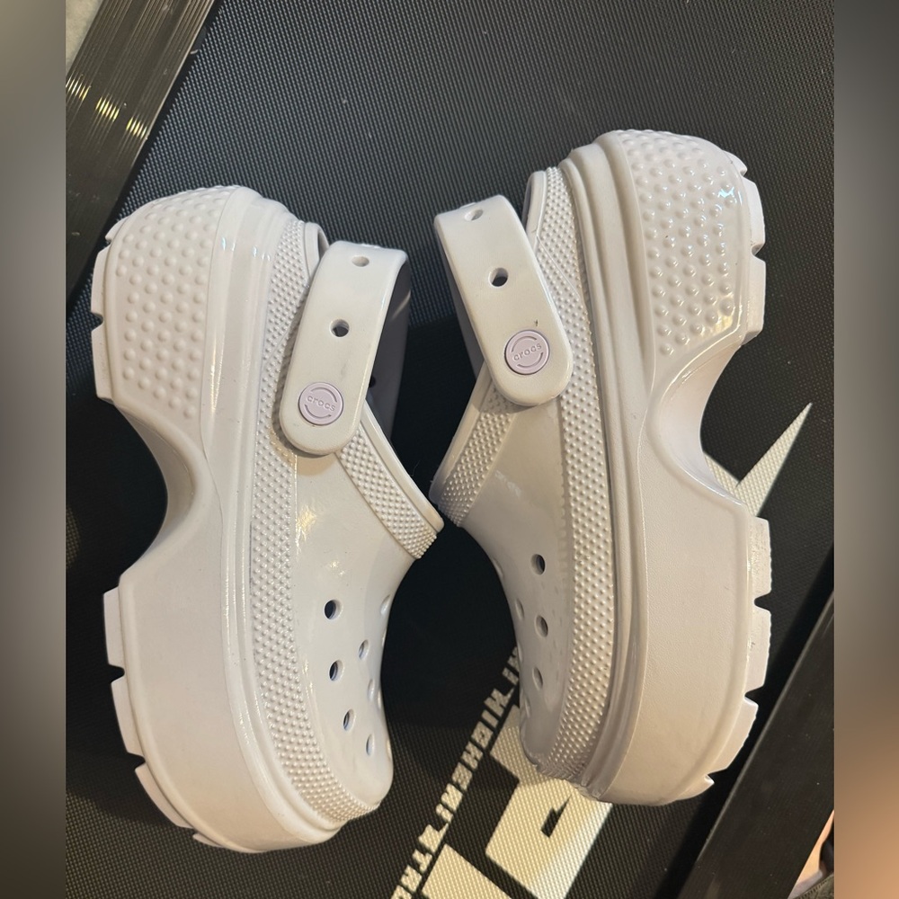 Crocs Stomp High Shine Platform Back Sling Size 8 Womens